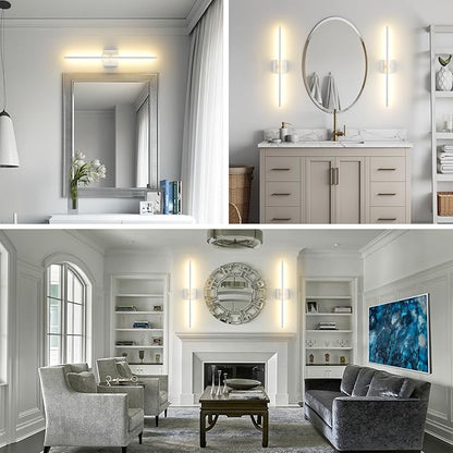 Battery Operated Wall Sconces Set of 2, 11000mAh Wireless Rechargeable White Wall Lights with Remote Control, 350°Rotate Dimmable Wall Lamp, 3 Color Temperatures, for Bedroom, Living Room, Hallway