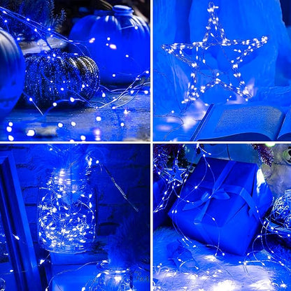 2Pack USB Plug in Fairy String Lights,16ft 50 LED Copper with Remote and Timer, 8 Modes Waterproof Twinkle String Lights Battery Powered for Bedroom Indoor Party Wedding Christmas Decoration