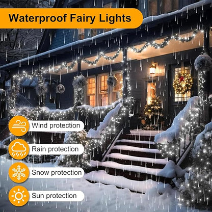 100FT 300 LED Christmas Lights Plug in,Cool White Waterproof Fairy Lights with Timer/8 Modes, Christmas Tree Lights Lighting Outdoor Indoor Garden Party Wedding Christmas Tree Decoration