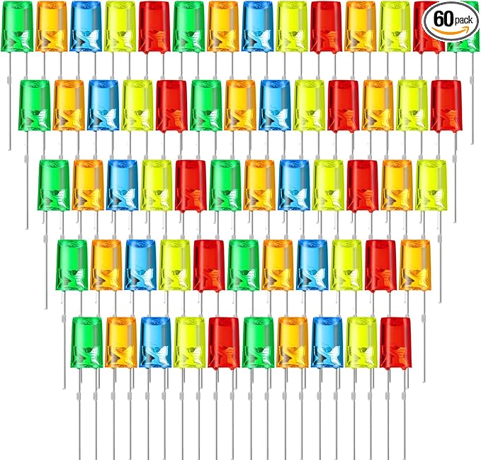 Mudder 60 Pcs Valentine's Day LED 5mm Outdoor String Light Mini Replacement Bulb Energy Efficient LED Patio Wire Light Connectable Home Decor for Festival Patio Garden Valentines Holiday(Multicolor)