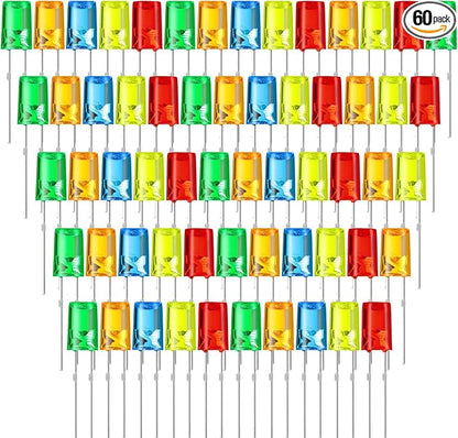 Mudder 60 Pcs Valentine's Day LED 5mm Outdoor String Light Mini Replacement Bulb Energy Efficient LED Patio Wire Light Connectable Home Decor for Festival Patio Garden Valentines Holiday(Multicolor)