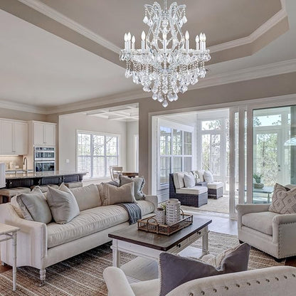 12-Light Crystal Maria Therese Luxury K9 Crystal Chandelier for Dining, Living Room, Bedroom, Entryway