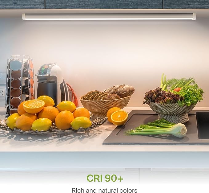 ASD Swivel LED Under Cabinet Lighting Plug in or Hardwired 48 Inch, Dimmable Under Cabinet Lights with High/Low/Off Switch, 3CCT 2700K-4000K, Linkable Under Counter Lights for Kitchen, White, ETL