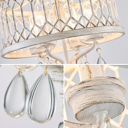 Crystal Ceiling Light Fixture, Modern Semi Flush Mount Ceiling Light, Farmhouse Crystal Chandeliers for Dining Room Light Fixture, Hallway Lighting Fixtures for Kitchen Bedroom Bathroom Foyer Entryway