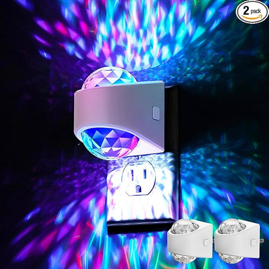 Night Lights Plug into Wall, Star Projector for Bedroom, Night Light Projector for Kids, 9-Color RGB Galaxy Nightlight with Dusk to Dawn Sensor for Bathroom, Home Gaming Room Decor Gifts，2 Pack