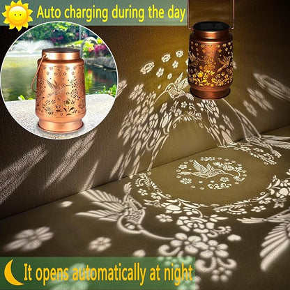 Solar Lanterns Outdoor Waterproof,Mothers Day Gifts,Birthday Gifts for Women Mom Grandma,Garden Decor Metal Hanging Decorative Solar Lights,Gardening Gifts for Yard,Patio, Lawn,Tabletop(Hummingbird)
