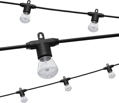 Enbrighten LED Bistro Outdoor String Lights, 24ft, 12 Shatter Resistant Lifetime Bulbs, 2200K Warm White, Weather Resistant, Indoor/Outdoor, Commercial Grade, Perfect for Backyard, Porch, Patio, 38356
