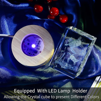 3D Crystal Night Light with Multicolor LED - Sea Turtle Figurines Decor Glass Figurine Lamp Stuff for Room Birthday for Boys Girls Best Friend Lovers Room Decor