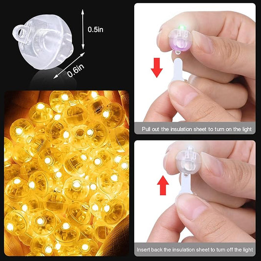 Pozzolanas Mini Led Lights with Hook, Waterproof Round Tiny Led Light for Party Decorations Neon Party Lights for Birthday Party and Wedding Decoration, Warm White 50PCs