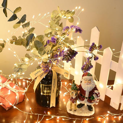 Fairy Lights Plug in 500 Led Small Warm String Fairy Lights with Remote Timer 42Ft Waterproof Long Fairy Twinkle Light for Bedroom Wedding Christmas Tree Garland Wreath Decor Silver Wire