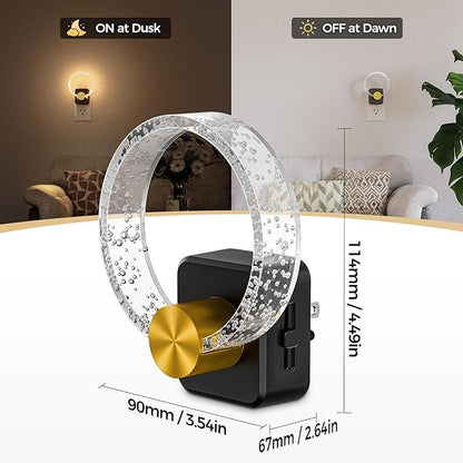 DORESshop LED Night Light, Decorative Night Light Plug Into Wall with Dusk-to-Dawn Sensor, Dimmable Nightlights, Adjustable Brightness for Hallway, Bedroom,Kids Room,Stairway, Soft White