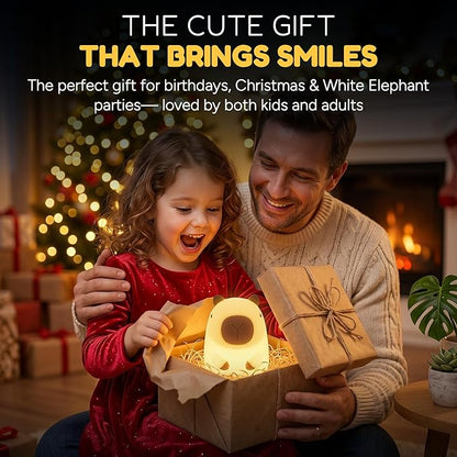 Cute Fox Night Light for Kids, Silicone Baby Nursery Night Light, Rechargeable Touch Lamp with Timer & Dimmable Warm Light for Bedroom Decor, Cute Animal Lamp (Capybara)