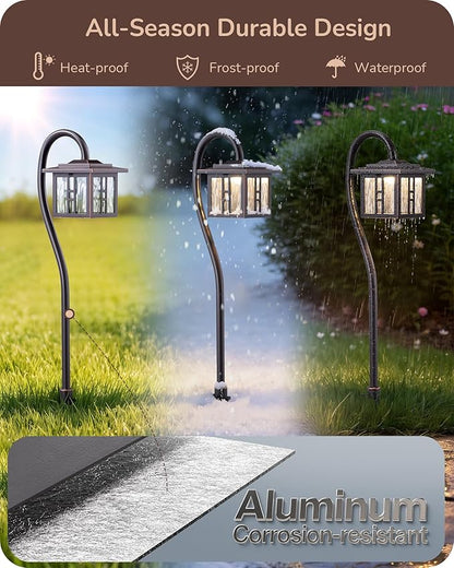 EDISHINE Low Voltage Landscape Lighting, 3W 185LM Oil-Rubbed Bronze Outdoor Landscape Path Lights for Garden Driveway, Die-Cast Aluminum, 50,000H Integrated LED, 4-Pack