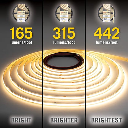 Armacost Lighting RibbonFlex Pro 24V White COB LED Strip Light Tape 4000K, 442 Lumens/Ft, 10M 173350