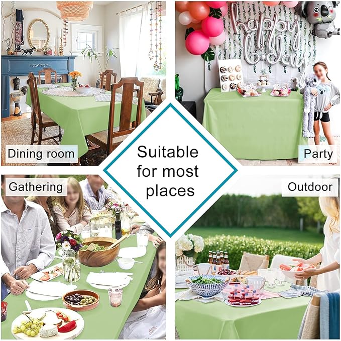 Hiasan Light Sage Tablecloth for Square Tables - Waterproof and Spillproof Washable Fabric Table Cloth for Dining Room Kitchen Party, 40 x 40 Inch
