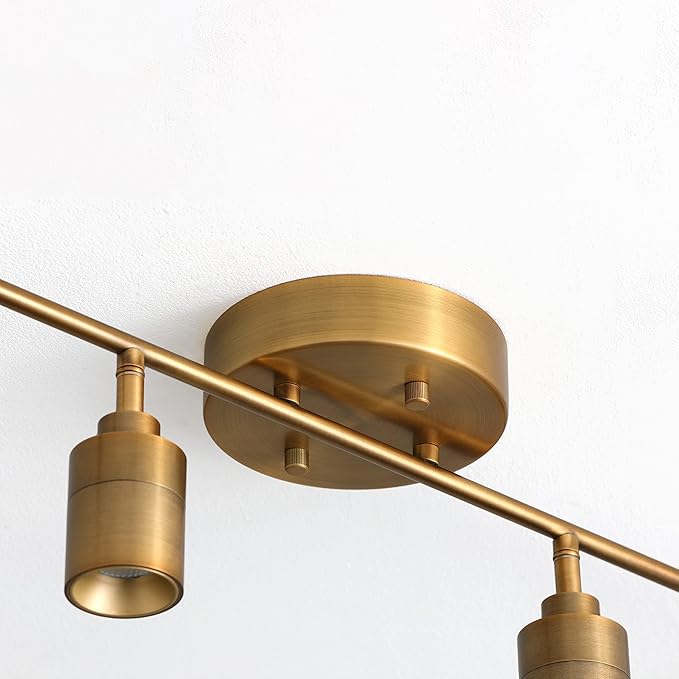 Shura Brushed Brass 4-Light Track Light with Adjustable Heads, Integrated LED Bulbs, 3 ft. Track Lighting Kit Ceiling Light, 3000k, 2240 Lumens