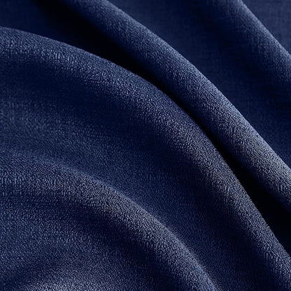 Melodieux Navy Semi Sheer Curtain Valance for Kitchen Cafe Small Windows Linen Look Rod Pocket, 52 by 18 Inch, 1 Panel