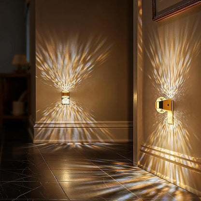Briignite Night Light, Gold Night Lights Plug into Wall, LED Projector Night Light, Soft White for Bedroom, Dimmable Brightness Dusk to Dawn Nightlight for Kids, Bathroom, Gaming Room, Home Decor