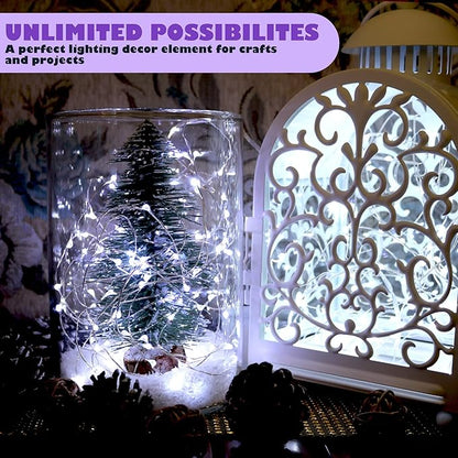 6 Pack Fairy Lights Battery Operated No Remote Waterproof Firefly Lights LED Starry String Lights 20 LEDs 7ft Silvery Copper Wire for Wedding Party Bedroom Patio Christmas Decor Cool White