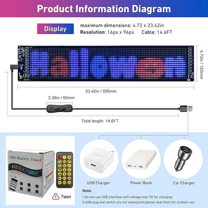 Devil Eyes Light for Cars, 23.4"x4.7" Programmable Flex LED Sign, Led Eyes for Car Windshield with APP Control and Remote Controller