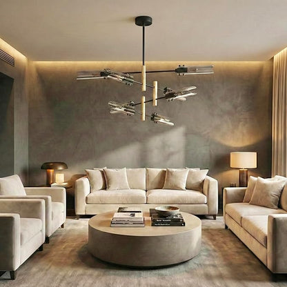 Modern Living room Dining room Sputnik Chandelier, Bedroom Hallway Light Fixtures, Pendant Lights Kitchen Island, Hanging Lights Ceiling Light Farmhouse Kitchen Decor Fixture Lamparas (Black & Gold-8)