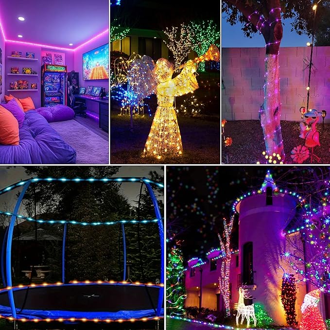 Solar Rope Lights Outdoor Waterproof, 99Ft 300 LED String Light Fairy Solar Powered & USB with Remote, 18 Colors Changing Fairy Lighting for Outside Indoor Patio Yard Pool Christmas Decoration