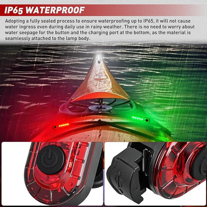 Nilight Marine Boat Navigation Light 4PCS Red Green Port Starboard White Stern Lights Four Mode Waterproof Rechargeable Warning Safety Lamp for Skeeter Yacht Pontoon Trailer Truck Bike Backpack Helmet