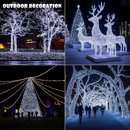 Fairy Lights Plug in,660FT 2000LEDs Waterproof Led String Lights,8 Modes Remote Twinkle Light for Outdoor Indoor Christmas Wedding Birthday Garden Party Decorations,Silver Wire,Cool White