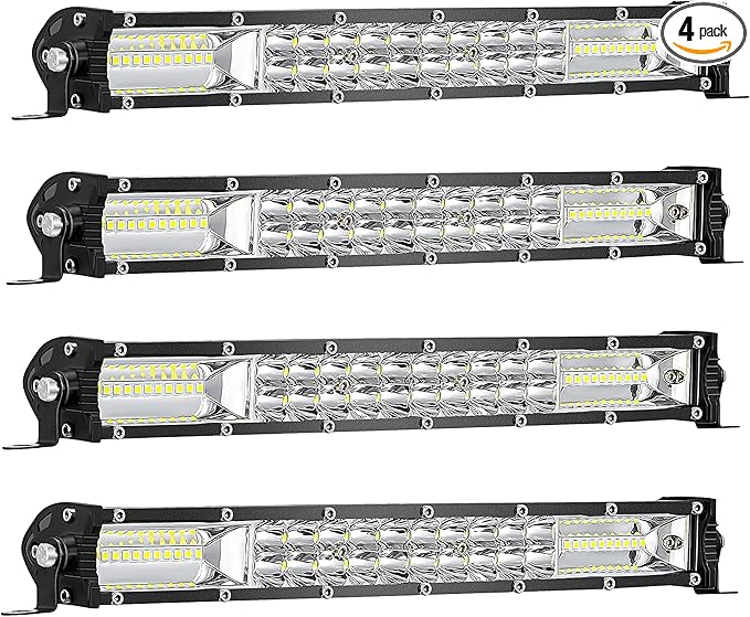 San-Young Slim LED Light Bar for Truck, 12 Inch 120W 10000lm LED Off Road Driving Fog Lightbar Combo Beam Waterproof ATV UTV RV Tractor Boat Weeder Grille Bumper, 12V/24V