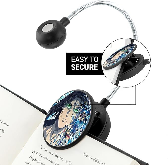 WITHit Clip On Book Light – Dimmable LED Reading Light for Books and eBooks, Reduced Glare, Portable, Cute Bookmark Light for Kids & Adults, Batteries Included (Eren Pathways, Attack on Titan)