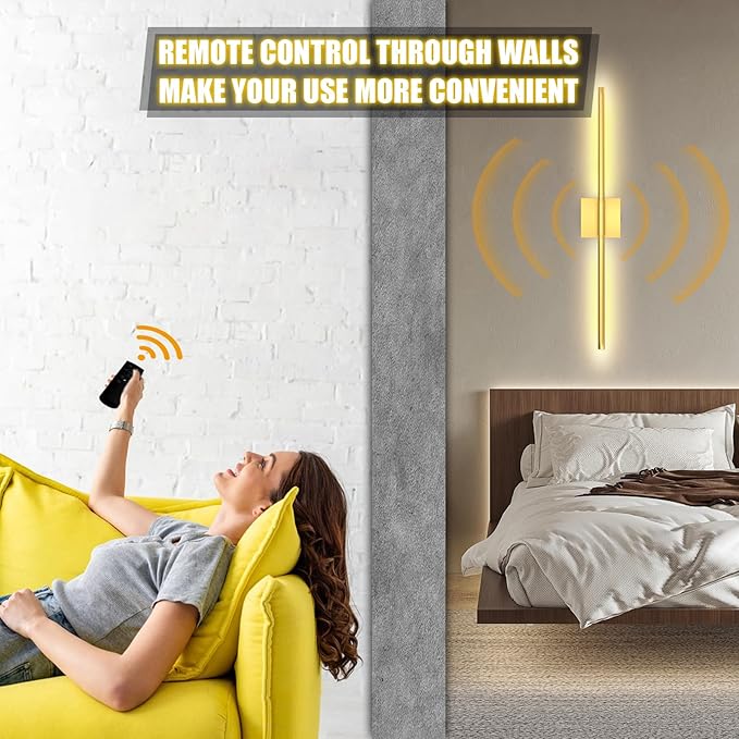 Battery Operated Wall Sconces Set of 2 Rechargeable LED Wall Lights, Dimmable 3000K-6500K, Battery Sconces Wall Decor for Bedroom Living Room Hallwayated Wall Sconce （2 Pack）