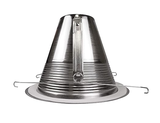 NICOR Lighting 6 inch Nickel Airtight Cone Baffle Trim, Fits 6 inch Housings (17550ANK)
