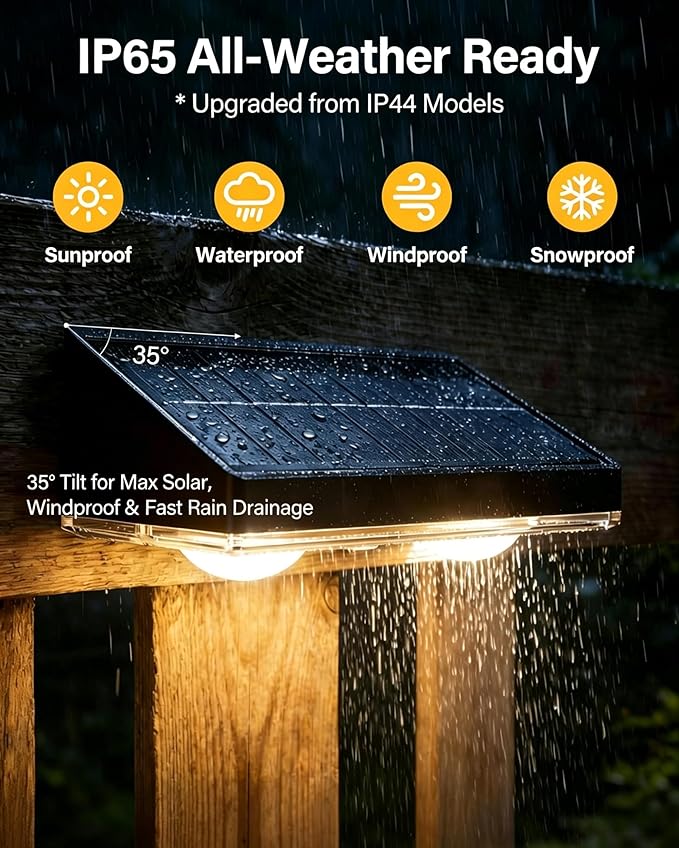 Solar Fence Lights Outdoor, Ultra-Bright 85LM Fence Lights Solar Powered, 9 RGB Color Modes, IP65 Waterproof, 12H Dusk to Dawn Glow for Pool/Deck/Patio/Wall/Backyard, 2 Pack, Matte Black