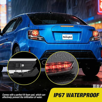 Nilight Third Brake Light Tail High Mount 3rd Stop Lights Smoked Lens Compatible with Toyota Scion tC 2011 2012 2013 2014 2015 2016 Van SUV Rear Center Cab Lamp