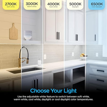 Enbrighten 24 inch Hardwired Under Cabinet Lights, 1620 Lumens, Five White Settings from (2700K-6500K), Full Range Dimmable, Under Counter Light, Linkable Under Counter Lights for Kitchen 82922-T1