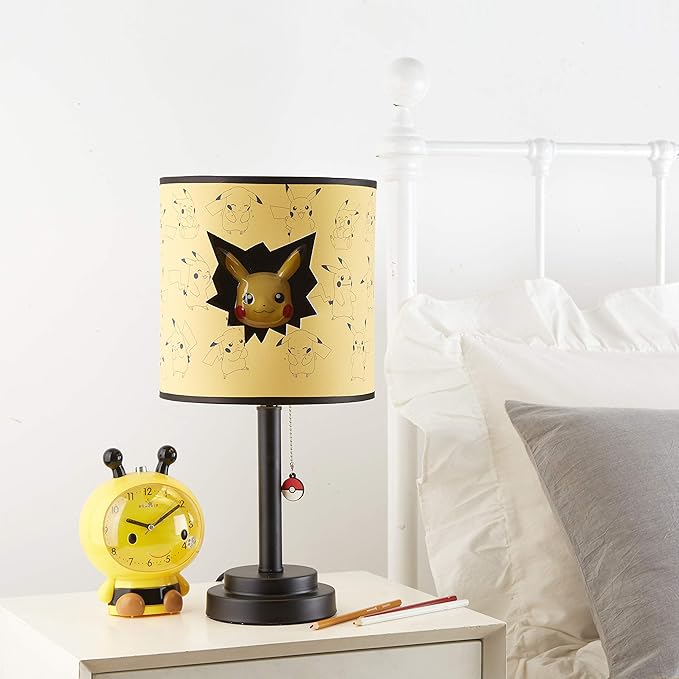 Pokemon Die Cut Double Shade Table Lamp, Yellow
