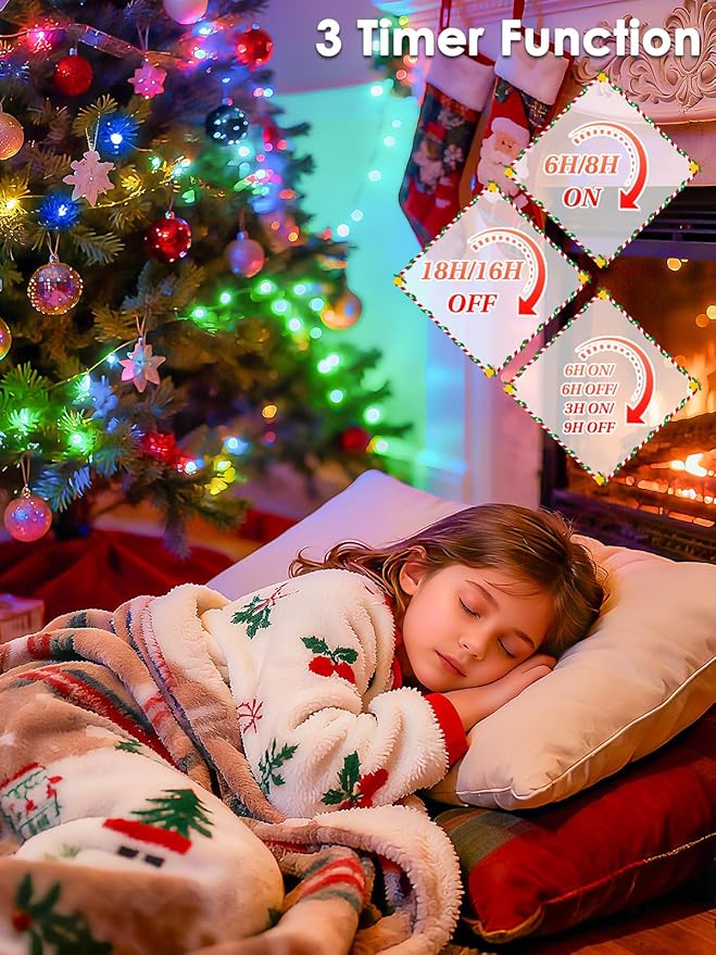 2026 New Voice Control Connectable 2PK 164FT 400LED Christmas String Lights Indoor Outdoor with Remote | Smart Twinkle Fairy String Lights 12 Modes & Timer for Xmas Tree Decor (Multicolor)