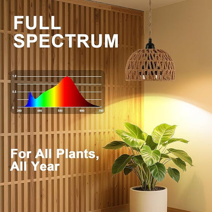 Hanging Grow Lights for Indoor Plants, Full Spectrum Plant Light, with Timer and 15FT Power Cord, 30W Pendant Plant Lights for Indoor Growing, Garden, Flowers, Greenhouse (4000k)
