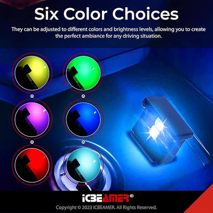 ICBEAMER Smart USB 1-Pack (Red) | Auto LED Interface Plug-in Miniature Night Light for Car, Van, Pickup, Truck, Interior, Trunk, Ideal for Mood Lighting