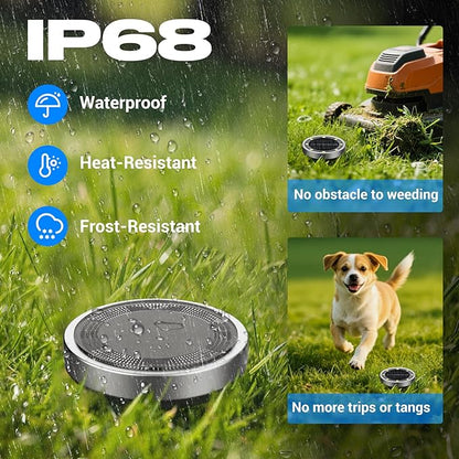 Peasur Solar Ground Lights Outdoor, 8 Pack Flat Solar Powered Disc Lights, IP68 Waterproof, Anti-Rust, Landscape Lighting for Pathway Garden Yard Lawn Walkway Landscape Driveway, Mini, Warm White