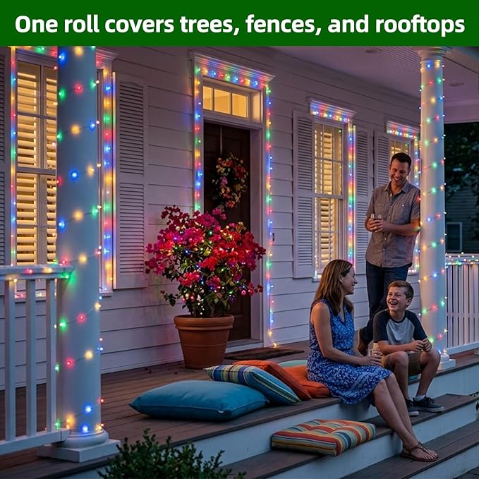 750 LED Chrstmas Lights, 240ft Outdoor Christmas String Lights with 12 Modes, Multicolor LED String Lights with Timer Dimmable Waterproof for Tree Fence Garden Xmas Wedding Party Decor Multicolor