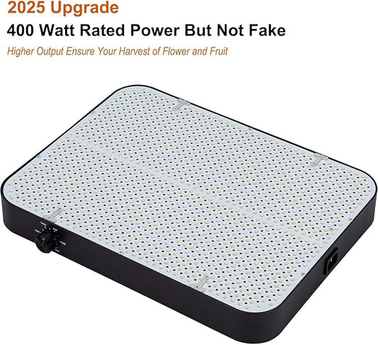 FECiDA 2026 Upgrade Professional LED Grow Light 400 Watts Actual Power, 3x3 2x4 ft Grow Gent Light for All Growth Stages, Higher Output, Dimming Function Makes Greater Harvest and Saving Money