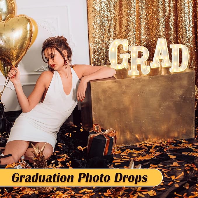 Graduation Decorations 2026, 4 Pcs Marquee Light Up Letter Grad Sign, Graduation Centerpieces for Table, Class of 2026 Decorations for College High School, Grad Party Decor Indoor Outdoor