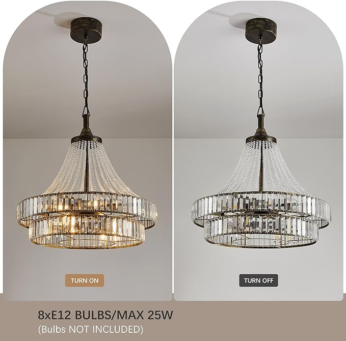 24" Modern Crystal Caged Fandelier, Smart Chandelier Fan with Remote and APP Control, Double Layer Ceiling Fan with Light for Dining Living Room Bedroom, Italian Design-Black Gold