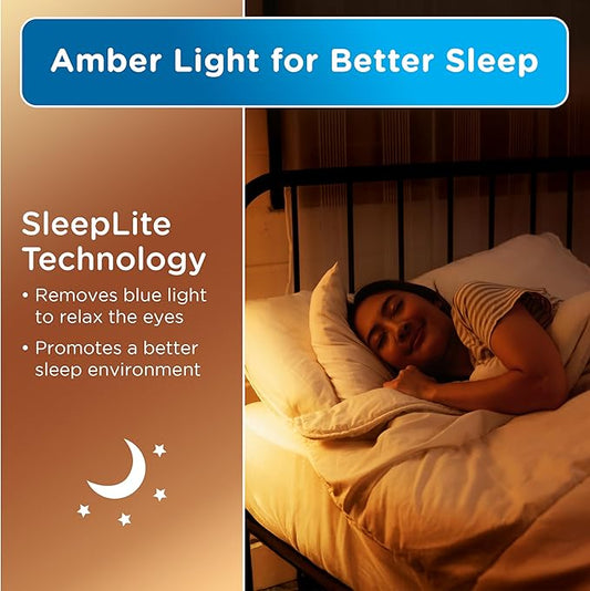 Enbrighten SleepLite LED Night Light Motion Sensor Nightlight Dusk to Dawn Amber Lights Ambient Lighting Room Decor for Bedroom Baby Nursery Bathroom Brushed Nickel