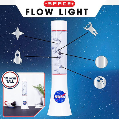 Fizz Creations NASA Inspired Space Flow Light. 13.2 inches Tall Mood Light Featuring Foil Space Icons. USB Powered with Included Cable. NASA Space Inspired Merchandise