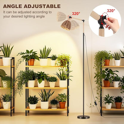 30W Grow Lights for Indoor Plants, 4000K Floor Standing Plant Lights, 70 inch Indoor Full Spectrum Plant lamp, Equipped with 24-Hour Cycle Timer, Suitable for Large and Medium-Sized Plants