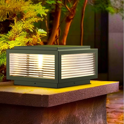 Outdoor Post Light 10X10 in, Column Light,Wired Lantern Column Lamp 110-240V(12-36V Replace Bulb),Garden Light,IP54 Waterproof, Base E26,LED Post lamp,Fence Post caps