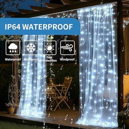 Fairy Curtain Lights, 200 LED Upgraded Tangle-Free Hanging Lights with Remote, USB Plug in String Lights for Bedroom Wall Window Wedding Party Xmas Home Décor - 6.6 x 6.6 Ft, Cool White