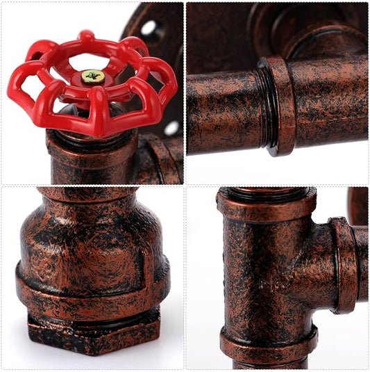 Kawell Vintage Wall Light Fixtures Industrial Retro Wall Sconce Light Creative Water Pipe Wall Lamp Iron Art E26 60W Max for Bedroom Kitchen Restaurant Loft Cafe Bar Hallway